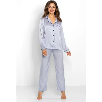 Pánské pyžamo Pyžamo Classic Look Silver - Momenti Per Me L