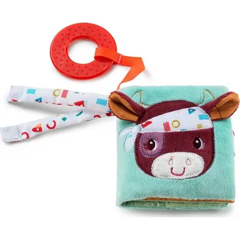 Hračka pro kojence Chrastítko Lilliputiens - Farma - textilní knížka s kousátkem