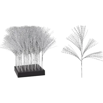 Vánoční dekorace Větvička s pramínky 60 cm, stříbrná barva