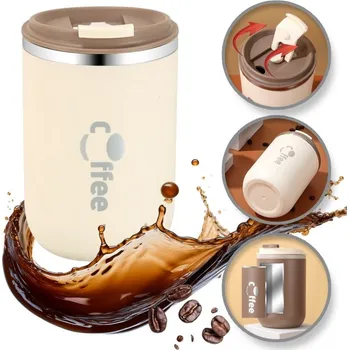 Flamenco Mystique Velký objemný termoskový hrnek se slamkou 500 ml uzavíratelný COFFE CUP07WZ1