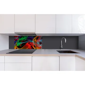 Obklad DIMEX | Dibond za kuchyňskou linku DBW-08040-018 | 80 x 40 cm | Barevné linky + Dibond deska za kuchyňskou linku DIMEX v rozměru 80 x 40 cm, motiv Barevné linky