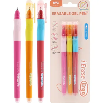Pero gelové /gumovací M&G iErase Ergo School Girls 0,7 mm (sada 3 ks) - modrá náplň