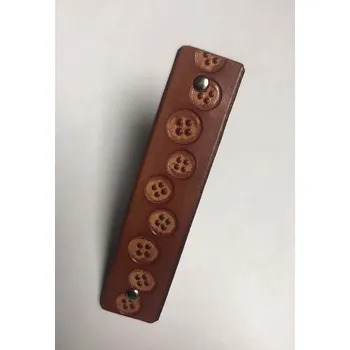 Kožená spona do vlasů - Knoflíčky (MOŽNOST VÍCE BAREVNÝCH VARIANT / Leather hair clip – Buttons)