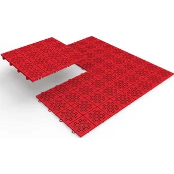 Venkovní dlažba Plastová garážová podlahová dlaždice ATENA 30,5 x 30,5 x 1,3 cm, červená, balení 11 ks