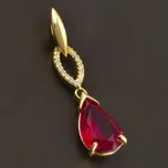 Goldpoint Přívěs ve tvaru slzy s rubínem Váha: 2.87/4.33 g