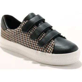 Dámské tenisky Tenisky na suché zipy, ze 2 materiálů, kostičkovaný vzor černá+bílá 37