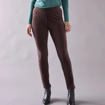 Úzké manšestrové džegíny čokoládová 52