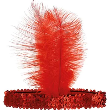 Retro čelenka - Cabaret, červená