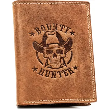 Peněženka Velká, vertikální pánská peněženka z přírodní kůže lebka Zapínání: bez zapínání