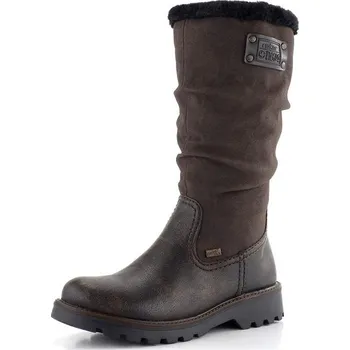 Dámské kozačky Rieker řasené polokozačky s membránou hnědé 73291-25 - 38 | P687981