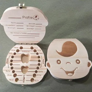 Dárková krabička Dřevěná krabička na zuby | krabička na mléčné zoubky - Kluk