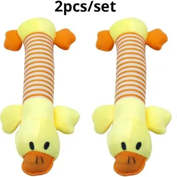 Hračka pro psa Měkká hračka pro psy | plyšová hračka, vybavení pro psy 2 ks - 2ks Žlutá kachna