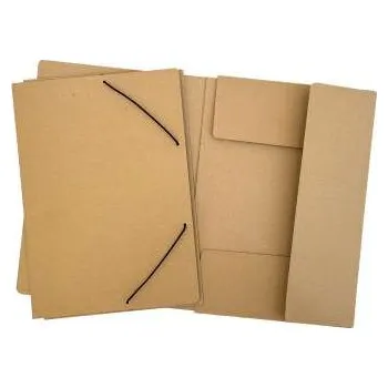 Papírové desky se třemi chlopněmi a gumičkou Kraft - A4, FSC, hnědé, 1 ks
