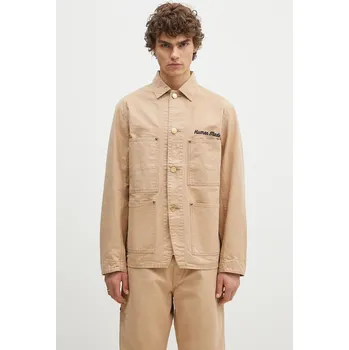 Dámská casual bunda Bavlněná košilová bunda Human Made Washed Duck Coverall Jacket béžová barva, HM28JK013, M, 80X