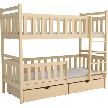 Dětská postel Patrová postel WOOD 009 80x180 cm borovice masiv