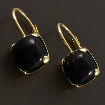 Náušnice Zlaté náušnice přírodní Onyx Váha: 2.78 g