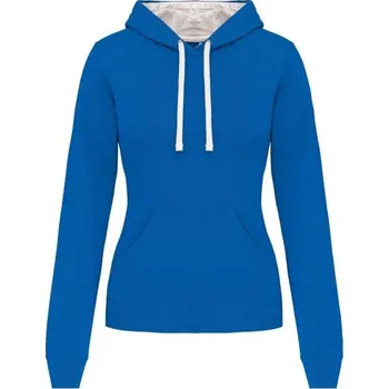 Dámská mikina K465 mikina s kontrastní kapucí dámská XS light royal blue/white