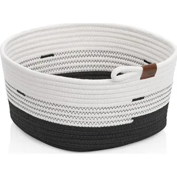 Odpadkový koš Kela Košík Hedda 32 cm směs bavlna/polyester bílá-černá KL-24459