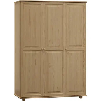 Šatní skříň KIK TRADE Dřevěná šatní skřín MB 63 borovice masiv šířka 120 cm Odstíny: Přírodní lakovaná