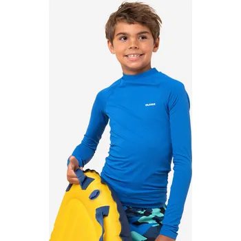 Dívčí tričko DECATHLON Dětské tričko s dlouhým rukávem s UV ochranou na surf 100 10 LET MODRÁ