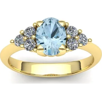 Prsten Prsten se světle modrým topazem PK20014 Materiál: Červené zlato 14kt, Velikost: 45