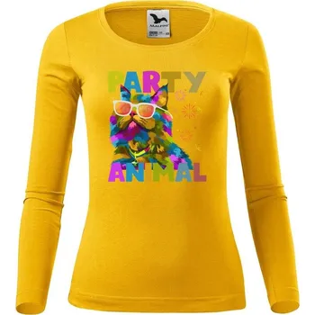 Dámské tričko DOBRÝ TRIKO Dámské triko s potiskem Party animal Velikost: L, Barva: Žlutá