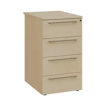 Zásuvkový kontejner LXKC 2 - 65 kontejner přístavný, 4-zásuvkový, deska 25 mm, centrální zámek, 750x430x560, bříza světlá