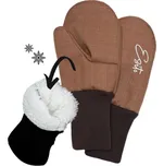 Esito (ušito v ČR) Dětské zimní rukavice Esito s umělým kožíškem hnědé
