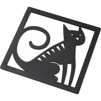 Stolní podložka Kovová podložka Trivet Sitting Cat black 18x17, Bengt & Lotta Švédsko