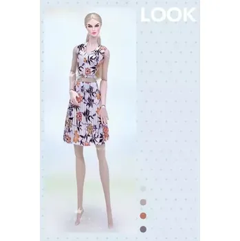 Doplněk pro panenku Oblečky pro Barbie - moderní šaty/kostýmky (23 variant modelů) Varianta: šaty s květy