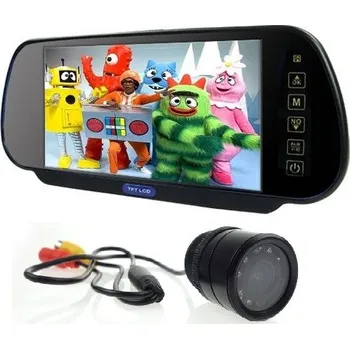 Couvací kamera LCD do auta ve zpětném zrcátku 7" palců + Couvací kamera c101 s nočním viděním