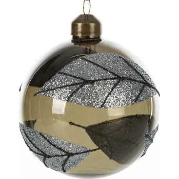 Vánoční dekorace ArtFir Vánoční dekorace KOULE 434B | skleněná zelená/stříbrná 8 cm