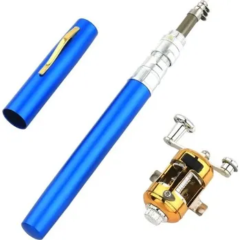 Rybářský prut Prut a naviják do kapsy - teleskopický prut - Modrý