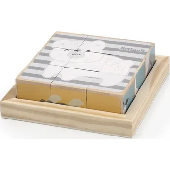 Dřevěná hračka Dřevěné kostky zvířátka 9 ks