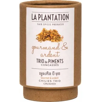 Koření La Plantation Trio chilli z Kambodži (drcené) 30g tubus