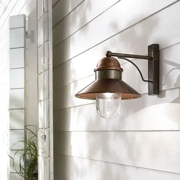 Venkovní osvětlení Il Fanale Il Fanale Borgo 244.05 venkovní klasická nástěnná lucerna z mědi a mosazi E27 Typ stínítka: čiré sklo