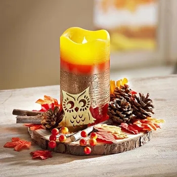 Svíčka Weltbild Dekorační sada s LED svíčkou Podzimní světlo 493140
