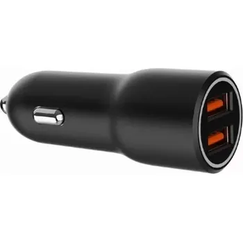 duální USB-A auto nabíječka QC3.0 36W černá