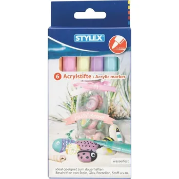 Popisovače Stylex Acrylic marker 6 pastelových barev