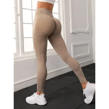 Dámské legíny Dámské legíny s vysokým pasem Barva: Khaki, Velikost: XS