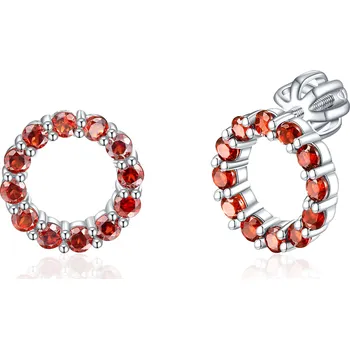Náušnice Olivie Stříbrné náušnice PŘÍRODNÍ GRANÁT 8939 Ag 925; ≤1,4 g.