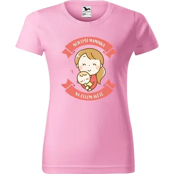 Dámské tričko DOBRÝ TRIKO Dámské tričko s potiskem Nejlepší maminka Barva: Růžová, Velikost: 3XL