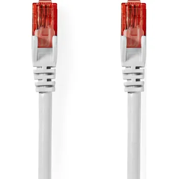 Síťový kabel Nedis nestíněný síťový kabel U/UTP CAT6, zástrčka RJ45 - zástrčka RJ45, 1 m, bílá (CCGL85200WT10)