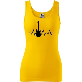 Dámské tričko DOBRÝ TRIKO Dámské tílko s potiskem Tep kytara Velikost: M, Barva: Žlutá