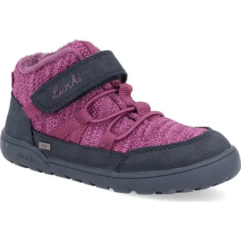 Dívčí zimní obuv Barefoot dětské zimní boty Lurchi - Jaden Navy/purple fialové Velikost: 25
