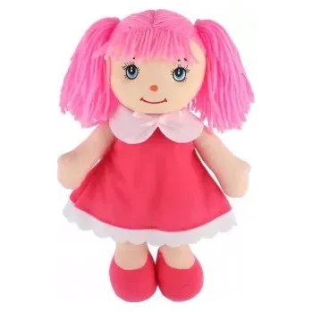 Panenka Teddies Mazlinka hadrová s růžovými vlásky 31cm