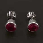 Goldpoint Náušnice pecky v bílé zlatě rubín Váha: 1.30 g