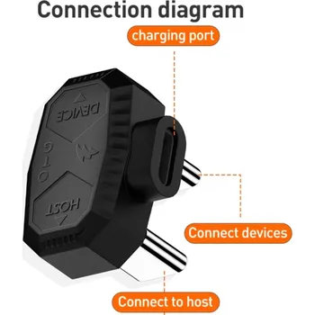 Datový kabel Přepojka USB-C + USB-C samec + Lightning samice - pro nabíjení mikrofonu - černá