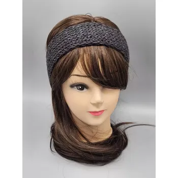 Zimní čelenka Ručně pletená merino čelenka tmavě šedá (54 - 58 cm)