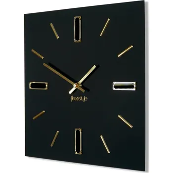 Hodiny Černé hodiny BRILLIANT 30 cm se zlatými doplňky